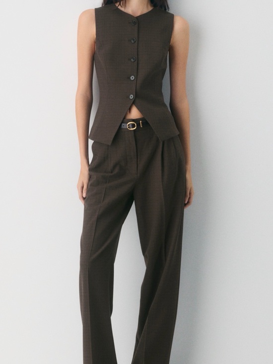Aritzia Pants - Aritzia Wilfred Tailored Brown Sleeveless Vest